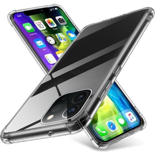 Shockproof coque for apple iphone aiphone aifon aphone iphone12 12mini 12 mini por max clear tpu soft silicone airbag case cover