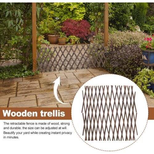 Expandable Garden Fence Wood Vines Ivy Climbing Frame Support Lattice Panel