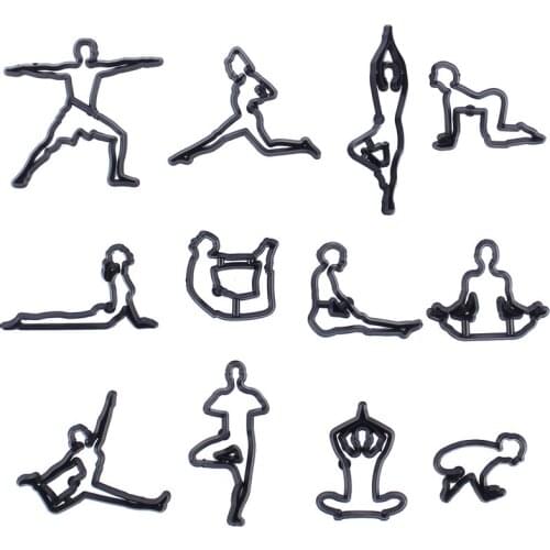 Happy Yoga Cookie Cutter Plastic Biscuit Cut Mold Baking Fruit Cut Cake Mold Embossing Printing Die