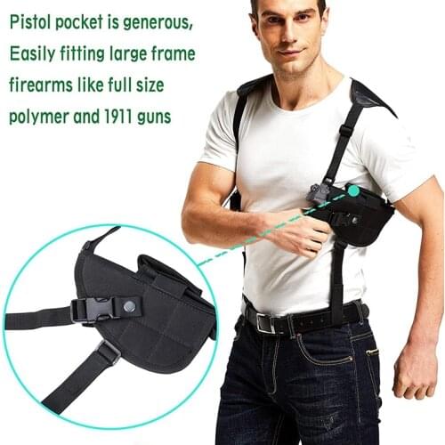 Tactical Hunting Holster Shoulder Holster General Vertical Gun Holster Adjustable for Most Kinds of Pistols Glock 17