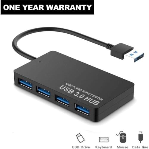 Ultra-thin 4-port USB3.0 HUB High Speed Indicator Light USB Hub For Multi-device Computer Laptop