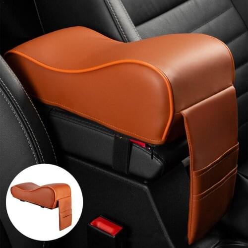 Universal Car Heightened Pad Central Armrest Leather Arm Rest Seat Box Mat Soft Comfortable Leather Memory Cotton Driving Cushio