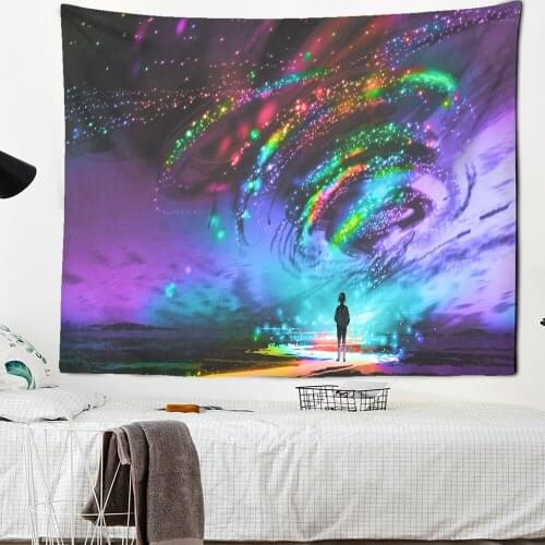 Bohemia Colorful Mandala Wall Hanging Tapestry Hippie Psychedelic Music Personality Landscape Paint Wall Cloth Tapestries