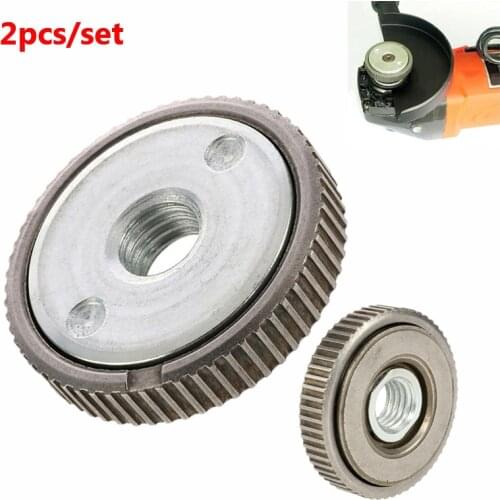 2Pcs Locking Plate Chuck M14 Thread Angle Grinder Inner Outer Flange Nut Set Tools Power Replacement For Bosch Metabo Makita