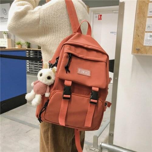 Womens backpack Korean schoolbag Harajuku high school college student backpack Mori simple junior high school girl ins backpack