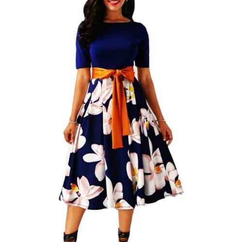 Vintage Sexy Patchwork Floral Print Ball Gown Dresses Women 2021 Summer Casual Plus Size Slim Bandage Long Party Vestido