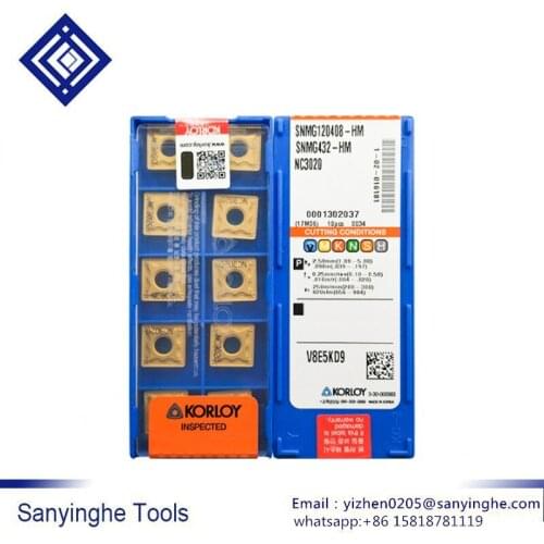 10pcs/lots) SNMG120404-HM PC9030 NC3020/SNMG120408-HM PC9030 NC3020 KORLOY cnc carbide turning inserts Cutting blade