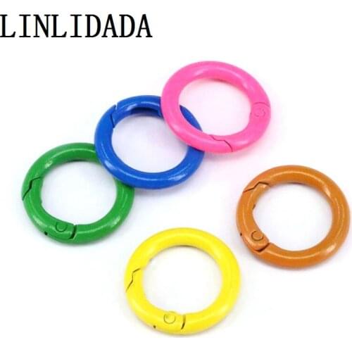 10Pcs, O Ring buckle Locking Carabiner Mix Color Round Carabiner Spring Snap Clips Hook for jewelry making