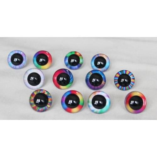 100PCS 9MM-20MM RAINBOW COLOR round toy safety eyes +washer for plush doll findings-size STYLE option--R12