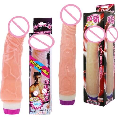 195/220mm Soft Silicone Penis Flesh Realistic Dildo Vibrator Sex Dildos For women Adult Sex Toys Button Control Vibrating Power