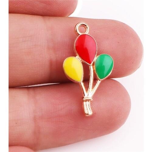 20PCS Gold Tone Alloy enamel balloon pendant charms Necklace Accessories Jewelry Findings Handmade Craft DIY Bangle Bracelet