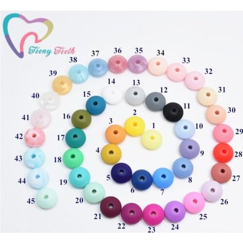 20 PCS 12MM Silicone Lentil Beads BPA Free Food Grade Abacus Beads For Pacifier Chain Making Baby Teething Teether Toys