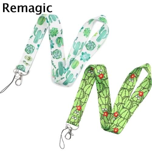 20pcs Cactus Classical Style Lanyard For keys The 90s Phone Working Badge Holder Neck Straps With Phone Hang Rope webbing ribbon