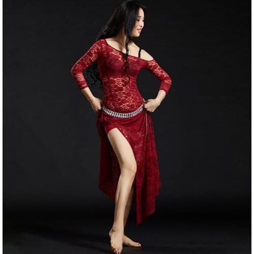 2021 New 5116 Long Sleeve Lace Design Latin Dance Dress Women Performance Costume Modern Dancing Dresses Belly Dance Dress