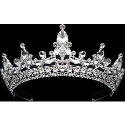 2021 wedding hair design hairpin crown bride flower bridal dress fashion accessory Bridal Headpiece woman Baroque Crystal party