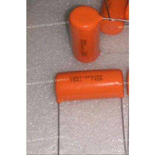 5PCS CDE715P600V CDE 715P 154J 600V 0.15UF J=5% P=35mm Straight Pin Film Capacitors