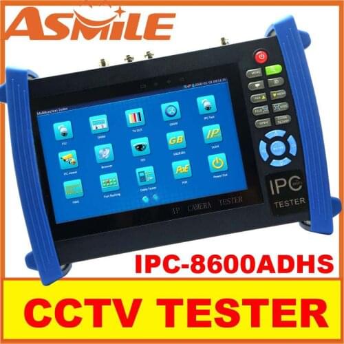 7 Inch Touch Screen IP Camera CCTV Security Tester Monitor ONVIF AHD/TVI/CVI HDMI Camera Tester PTZ/POE/WIFI IPC-8600ADHS
