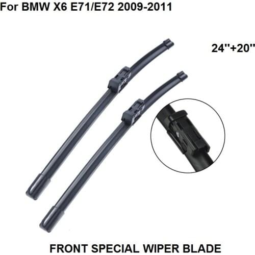 Car Front Special Wiper blades For BMW X6 E71/E72 2009-2011 24''+20'' High Quality Iso9001 Natural Rubber Clean Front Windshield