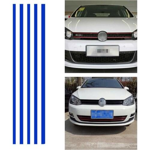 Car Front Hood Grille Decals Strip Sticker Decor For VW 7 Golf Fine Reflective 6 stickers R4E6