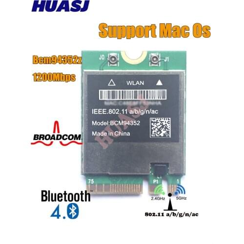 Huasj Broadcom BCM94352Z DW1560 802.11a/b/g/n/ac WLAN + Bluetooth 4.0 M.2 NGFF Mini Card 1200Mbps Wireless Lan wireless card