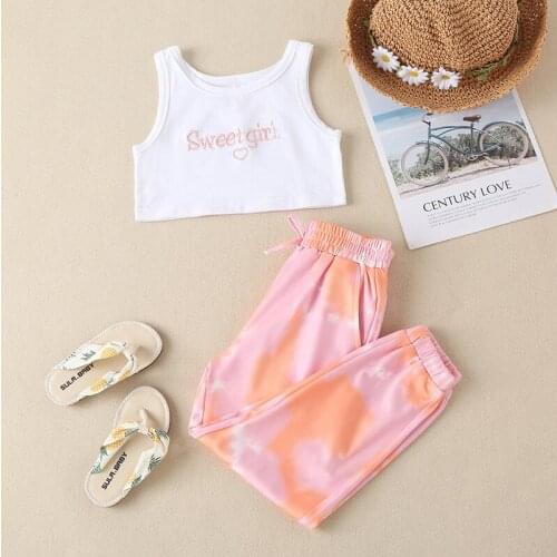 2021 Summer Toddler Girl Clothes Children Clothing Set Tracksuit For Girls Clothes Tshirt+Pants Kids Clothes Chiffon Casual Suit