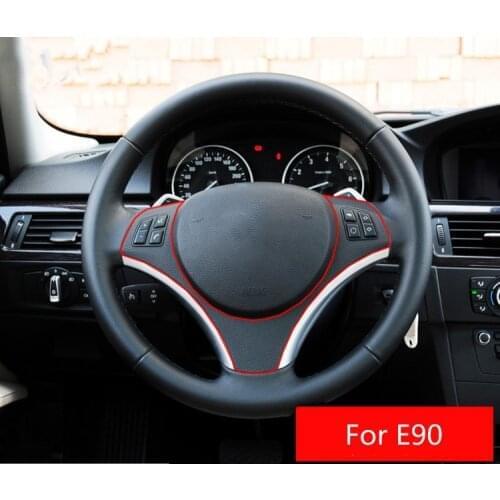 For BMW E90 3 Series 2005 - 2012 Car Steering Wheel Decoration Cover Trim Frame Sticker ABS Car Accessories