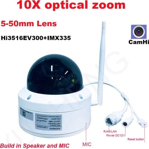 CamHi 5MP 4MP Wireless 10Xoptical Zoom Speed Dome PTZ IP Camera Security IP Camera MIC Speaker Outdoor 5-50mm Lens