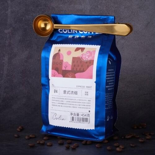 Coffee Measuring Spoon with Bag Clip Two-in-one Scoop Stainless Steel Teaspoon for bag sealing Tableware Kitchen Accessories