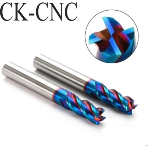 SAK tungsten steel milling cutter 4 blade 65 degree nano blue coating high hardness end mill CNC numerical control tool carbide