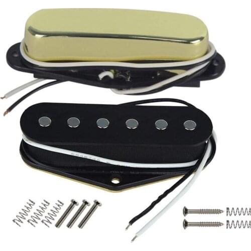 Guitar Bridge Single Coil Pickup & Neck Pickup (Golden) Tele Pickup Set Fit Fender Tele Guitar Part