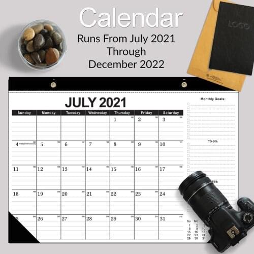 2021-2022 Desk Calendar - 18 Months Large Monthly Desk Calendar, July 2021 - December 2022 For Organizing