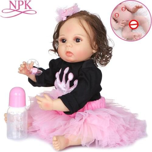 NPK 55cm full silicone body bebes baby girl doll frealistic reborn dolls handmade reborn baby kids birthday gift