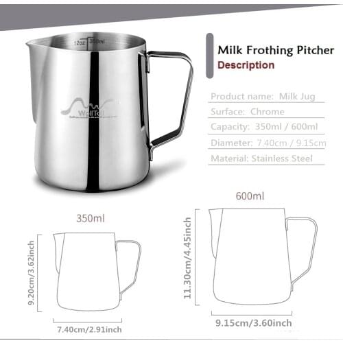 Stainless Steel Milk Frothing Pitcher Espresso Coffee Barista Craft Latte Cappuccino Milk Cream Frother Cup Pitcher Jug Maker