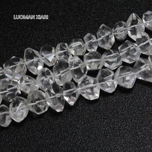 LUOMAN XIARI Natural Facet irregular White Crystal Stone Beads For Jewelry Making DIY Necklace Material 14*20 mm Strand 15
