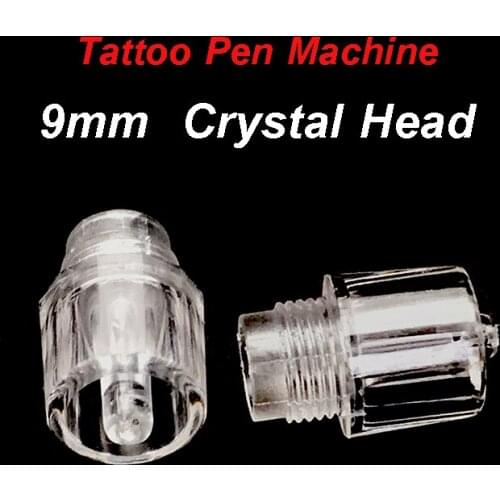 Tattoo Pen Machine Crystal Head Disposable 9mm Crystal Tip for Permanent Makeup Makeup Tube for Guide Pin Half Throwing Machine