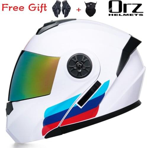 2021 New Flip Up Motorcycle Helmet Men Women Motocross Helmet Dual Lens Racing Helmet Capacetes Para Moto