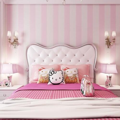 Classic Pink Modern Stripes Non-woven Wall Paper Fashion Childrens Room Living Room TV Background Mediterranean Blue Wallpaper