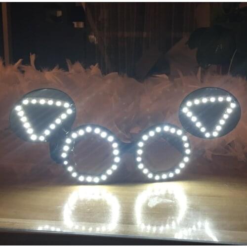 Newest Fasion Nightclub Eyewear LED Luminous Flashing Bunny Glasses Bar DJ Christmas Halloween Party Masquerade Led Glasses
