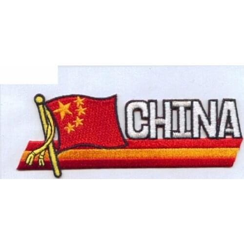 China Country Embroidery Patch Made by Twill 3" Heat Cut Edge and Iron On Backing Customized MOQ50pcs free shipping