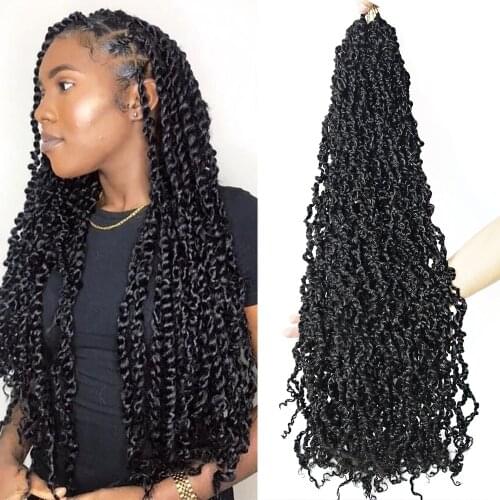 Crochet Braid Hair Passion Twist 18"&28" Ombre Synthetic Curly Locks Crochet Dreadlocks Hair Extensions Hair For African Braids