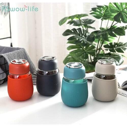 Hot-Proof And Heat-Insulated Cute Outdoor Water Cup Creative Glass Sports Style With Lid Tumbler Cups Portable For School Travel