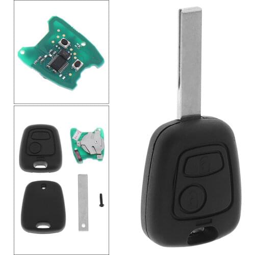 433MHz 2 Buttons Remote Car Key Replacement PCF7961 Chip and HU83 Blade Fit for Citroen 73373067C / Peugeot 307 2000-2017