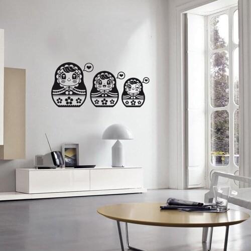 Russia Dolls For Bedrooms Living Room Wall decals Self Adhesive Waterproof Wall Decal Vinyl Removable Wall Sticker ov303