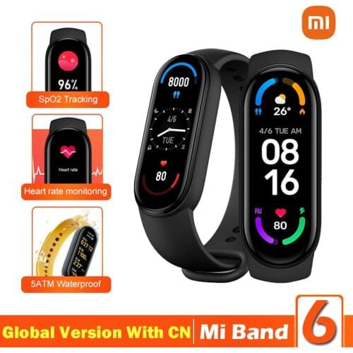 Xiaomi Mi Band 6 Smart Bracelet 5 Color AMOLED Screen Miband 6 Blood Oxygen Traker Fitness Bluetooth Waterproof Smart Band