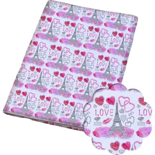 50*140CM Valentines Day Polyester cotton Fabric Patchwor Printed for Tissue Kids Home Textile for Sewing Doll Dress Curtain