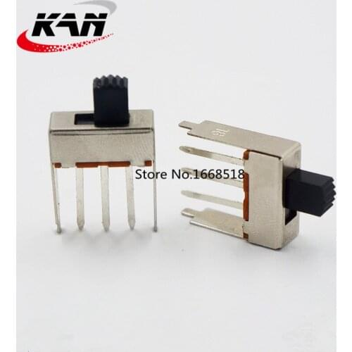 50pcs SS-12F20(2P2T) Vertical toggle switch 3-pin 2-speed slide switch Fixed foot length 18MM lengthened