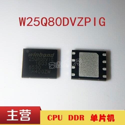 10pcs FLASH W25Q80DVZPIG WSON-8//WINBOND 8M SPI 2.7-3.6V