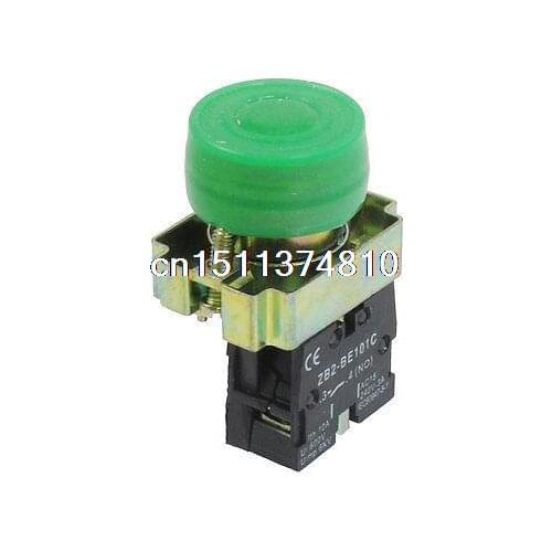 ZB2-BP31 NO Green Sign Momentary Push Button Switch 22mm w Waterproof Cover