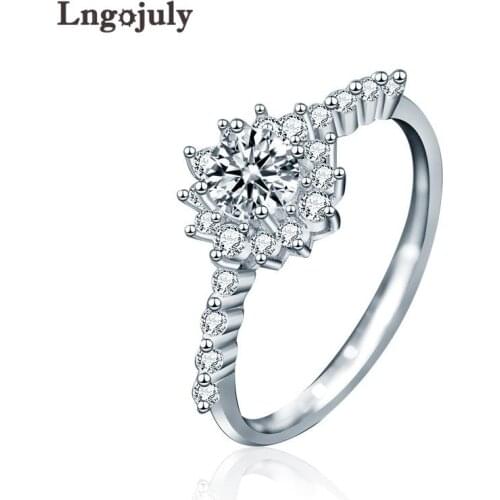 Fine Jewelry 925 Sterling Silver Women Ring D Color Moissanite Ring For Women Luxury Engagement Party Silver 925 Wedding Ring
