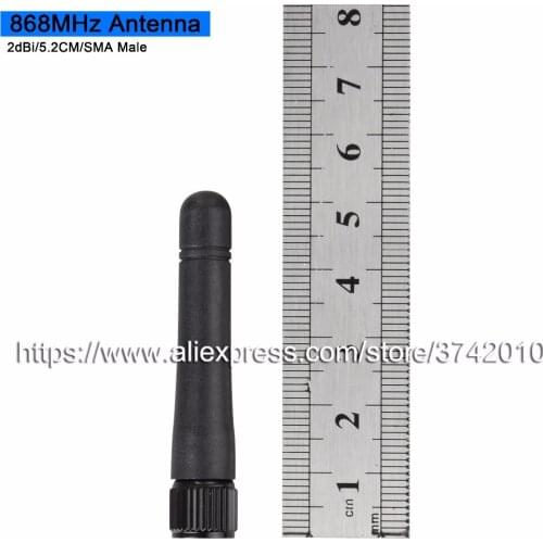 1pcs High quality 2dBi 868MHz rubber Antenna radio receivers antenna 5.2CM SMA Male